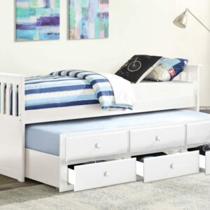 T-2100W 39″ Captains Bed (White) bunk bed