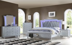 Crystal 6 piece queen size bedroom set
