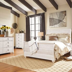 Willowton B267 6 piece queen size sleigh bedroom set