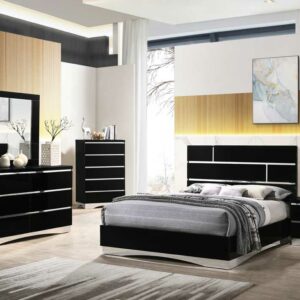 Stoney Black 6 Piece Queen Size Bedroom Set