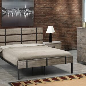T2337G Double size bed Grey