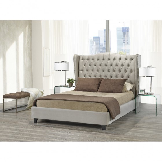 B1800-BEI Queen PEARL BED FRAME BEIGE