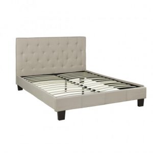 JX366Q-A Full BEI BED FRAME W. SLAT SYSTEM BEIGE