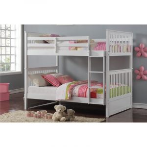Ifdc B-123 White Double over Double bunk bed