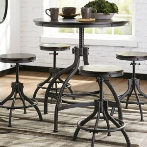 5 piece Odium Counter Height Dining Room Table and Bar Stools