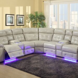 8117 LED Power Sectional Set with 3 Power Recliners