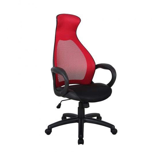 Brassex 528-RED ADJ. OFFICE CHAIR W. GAS LIFT RED