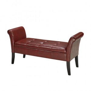 Brassex WF-0819 RED BENCH W. STORAGE RED