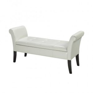 Brassex WF-0819 WH BENCH W. STORAGE WHITE