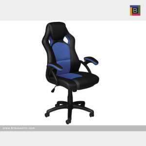Brassex 9157-BL ADJ. OFFICE CHAIR W. GAS LIFT BLUE