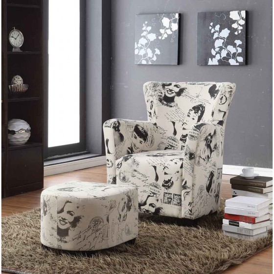 Brassex 0710 CLUB CHAIR W. OTTOMAN