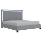Worldwide Lumina 78" King Platform Bed with Light in Grey