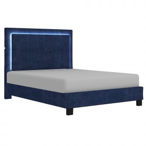 Worldwide Lumina 60" Queen Platform Bed with Light in Blue