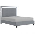 Worldwide Lumina 60" Queen Platform Bed with Light in Grey