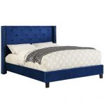 Worldwide Lino 78" King Platform Bed in Blue