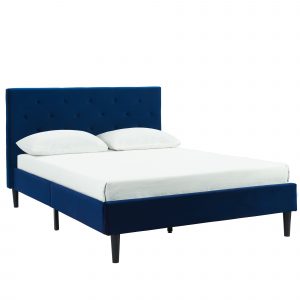 Worldwide Armando 60" Queen Platform Bed in Blue