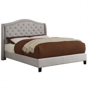 Worldwide Louvre 60" Queen Platform Bed in Grey