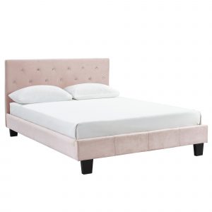 Worldwide Jazelle 54" Double Platform Bed in Blush Pink