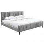 Worldwide Hannah 78" King Platform Bed in Light Grey