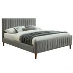 Worldwide Hannah 60" Queen Platform Bed in Light Grey