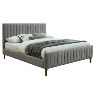 Worldwide Hannah 60" Queen Platform Bed in Light Grey