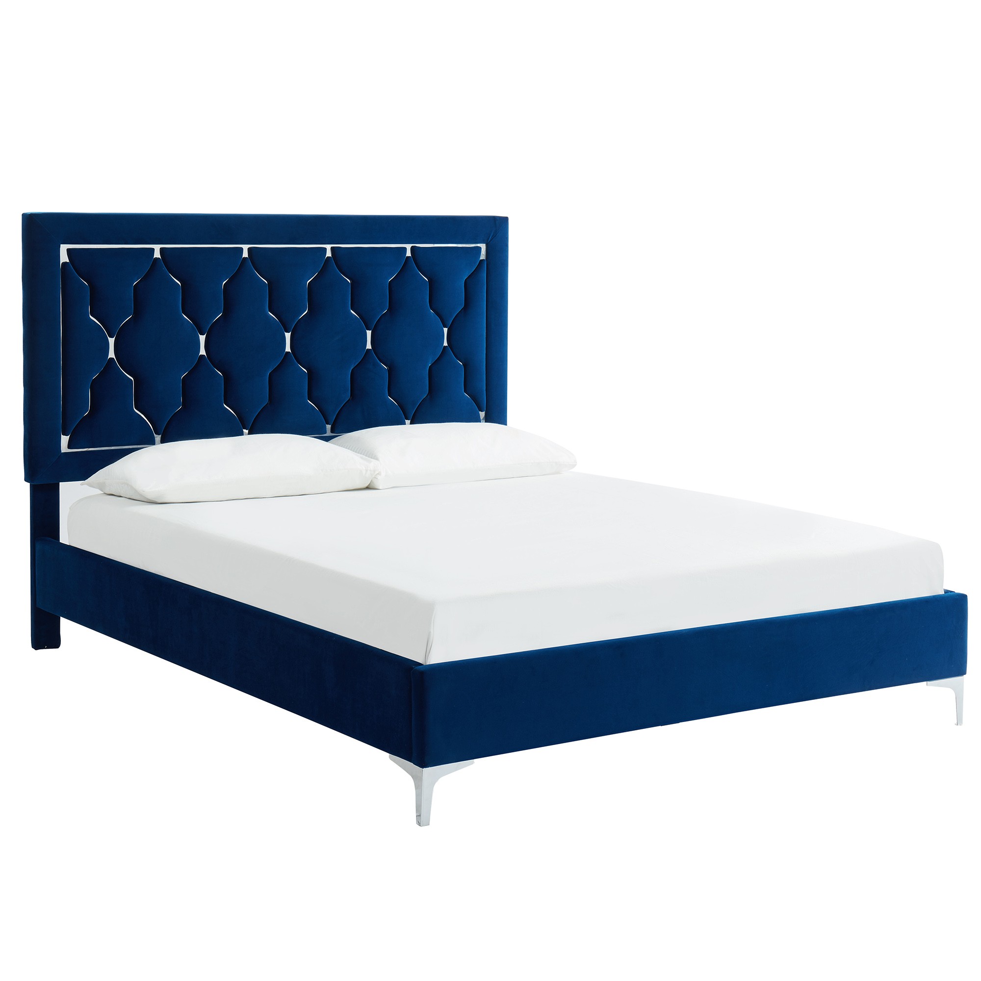 Worldwide Dolce 60" Queen Platform Bed in Blue