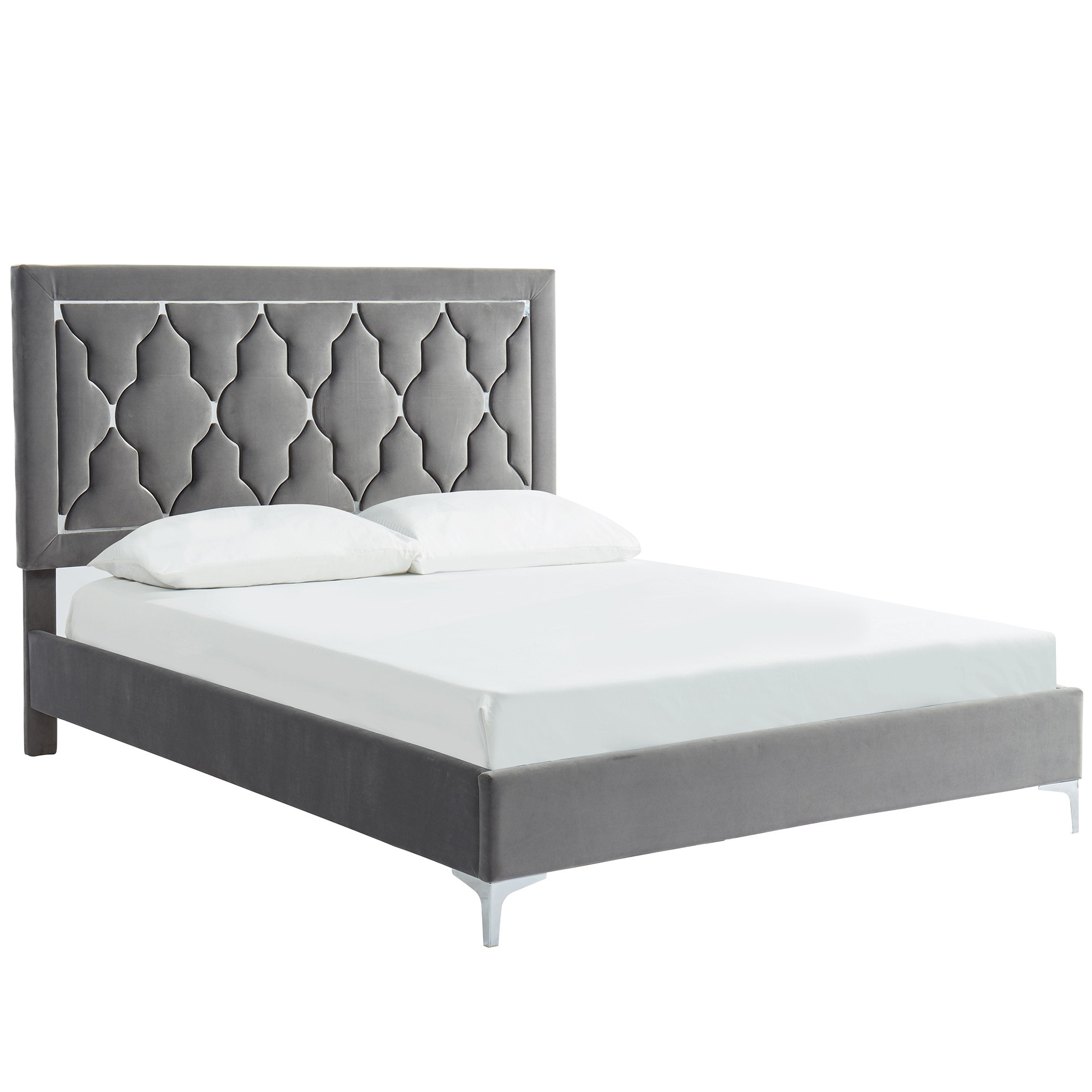 Worldwide Dolce 60" Queen Platform Bed in Grey