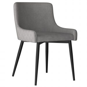 Worldwide Bianca Side Chair, set of 2 in Grey with Black Leg