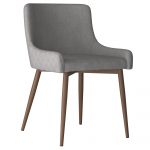 Worldwide Bianca Side Chair, set of 2 in Grey with Walnut Leg