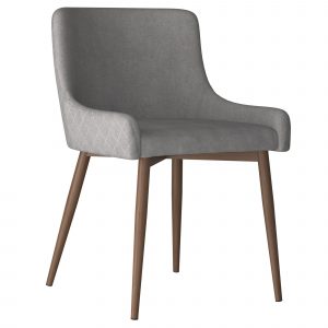 Worldwide Bianca Side Chair, set of 2 in Grey with Walnut Leg
