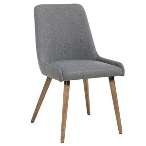 Worldwide Mia Chair, set of 2 in Dark Grey/Grey Legs