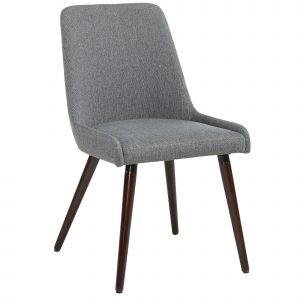 Worldwide Mia Side Chair, set of 2 in Dark Grey/Walnut Legs