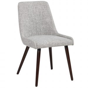 Worldwide Mia Side Chair, set of 2 in Light Grey/Walnut Legs