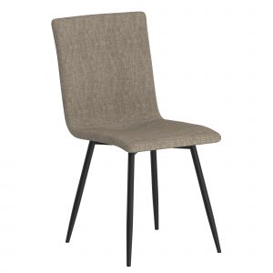 Worldwide Nora Side Chair, set of 4 in Grey with Black Leg