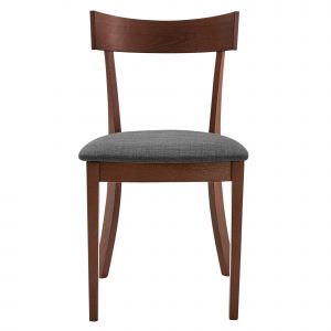 Worldwide Onix Side Chair, set of 2 in Walnut/Grey