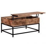 Worldwide Ojas Lift-Top Coffee Table in Natural Burnt