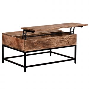 Worldwide Ojas Lift-Top Coffee Table in Natural Burnt