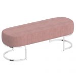Worldwide Zamora Bench in Dusty Rose with Silver Base