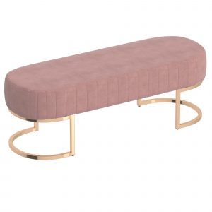 Worldwide Zamora Bench in Dusty Rose with Gold Base