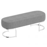 Worldwide Zamora Bench in Grey with Silver Base