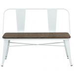 Worldwide Modus Bench With Back in White