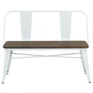 Worldwide Modus Bench With Back in White