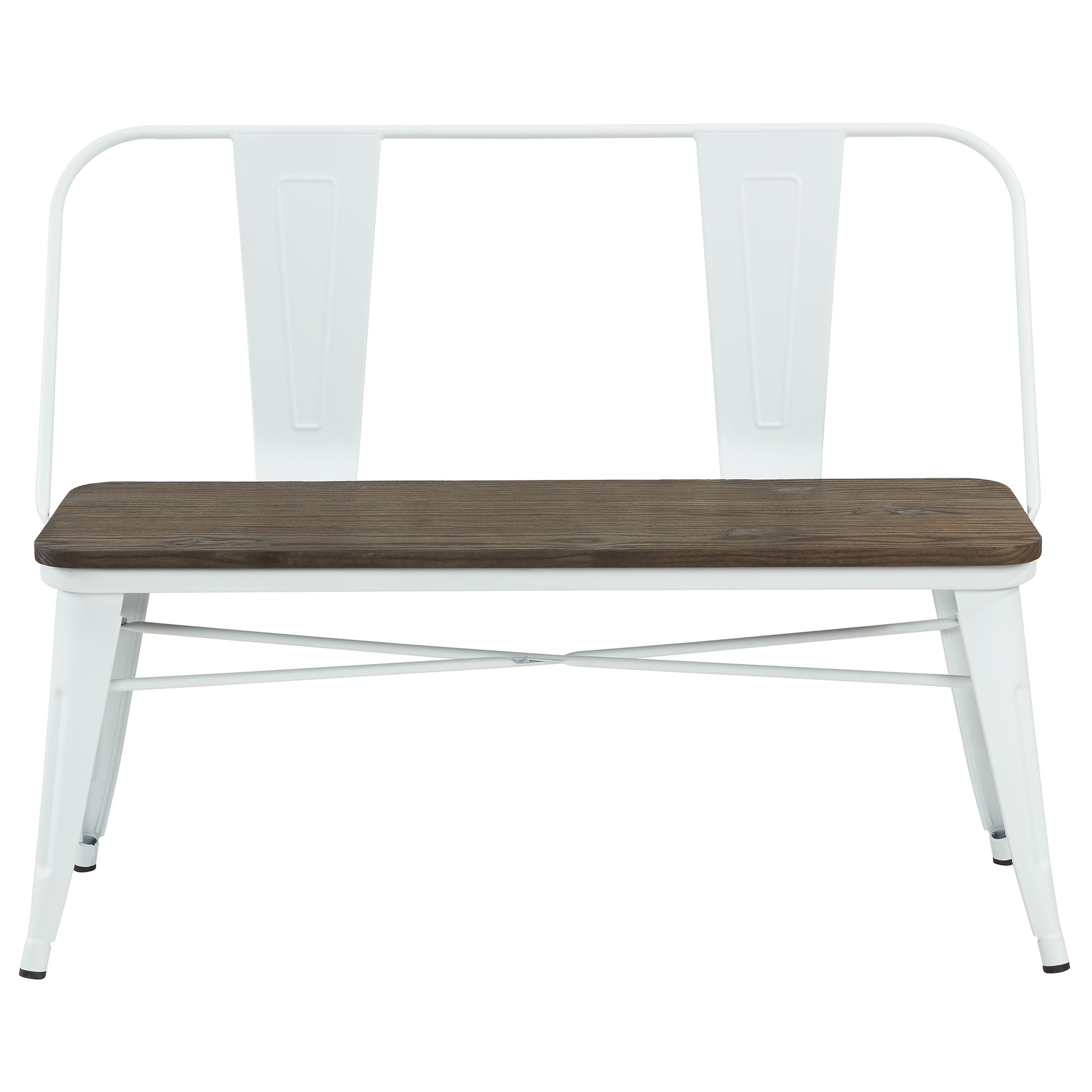 Worldwide Modus Bench With Back in White