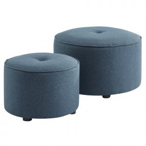 Worldwide Etro 2Pc Round Ottoman set in Blue