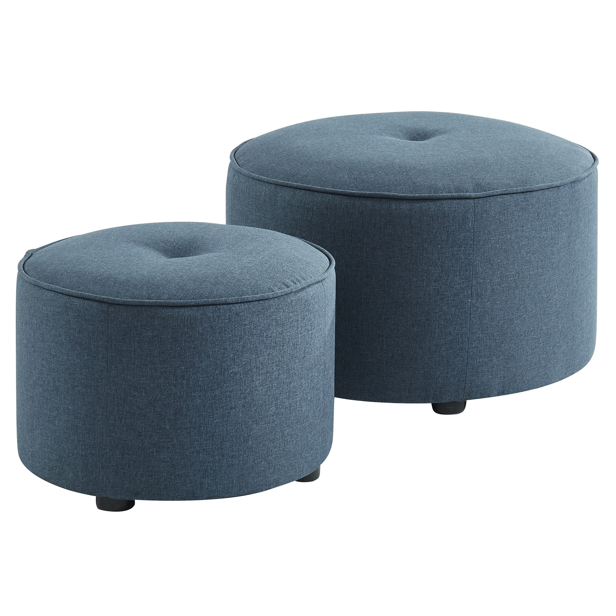 Worldwide Etro 2Pc Round Ottoman set in Blue