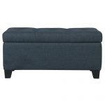 Worldwide Sarah Rectangular Storage Ottoman in Grey-Blue