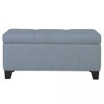 Worldwide Sarah Rectangular Storage Ottoman in Light Blue