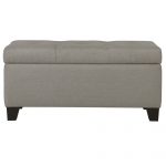 Worldwide Sarah Rectangular Storage Ottoman in Light Grey