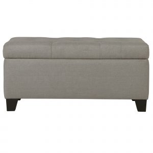 Worldwide Sarah Rectangular Storage Ottoman in Light Grey