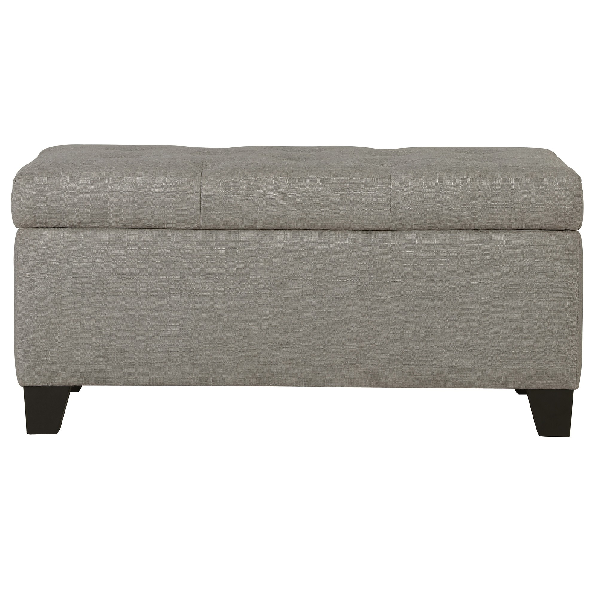 Worldwide Sarah Rectangular Storage Ottoman in Light Grey